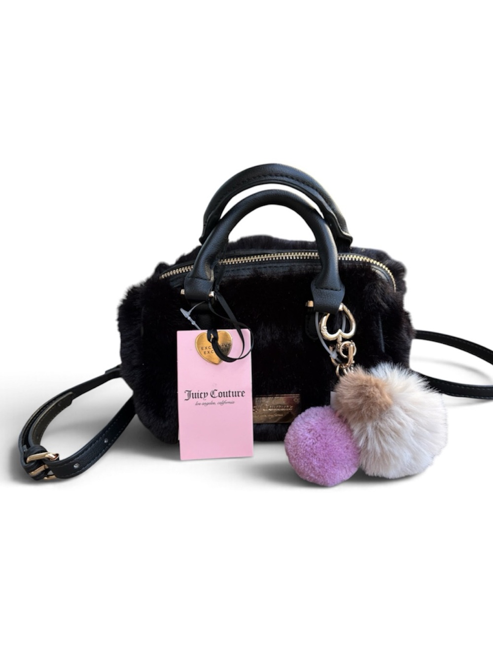 New Juicy Couture cute Dreamy Divas Mini satchel black with charms luxury gift